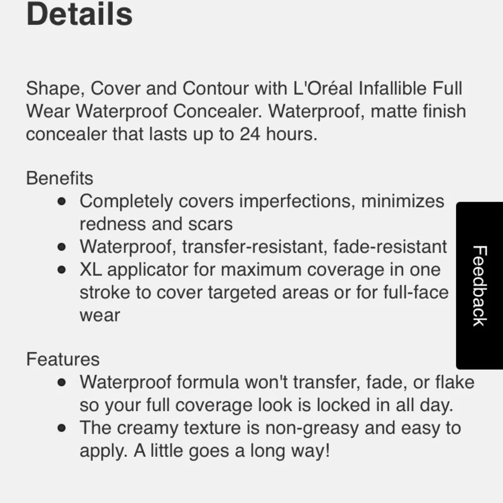 L’Oréal Infallible Full Wear Waterproof Concealer Coffee Cafe 0.33 fl oz/10 ml